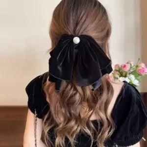 머리끈 벨벳리본 진주 헤어슈슈