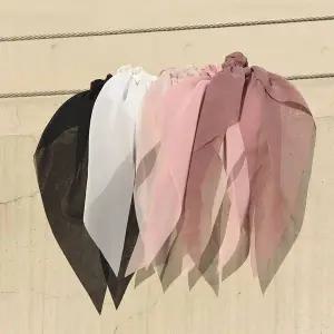 TBZ 하늘하늘 롱 리본 쉬폰 포인트 곱창 머리끈 5Colors