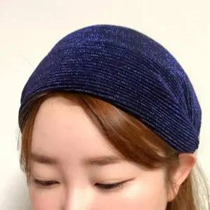 13cm 레트로 헤어 밴드 와이드 골지 펄 넓은 머리띠