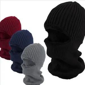 따뜻한 양털 바라클라바 골지 니트 바라클라바 겨울 방한 여자 남자