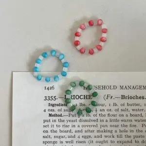 자체제작 자개 크리스탈 유리 비즈 반지 링 우정 커플 고급 조개