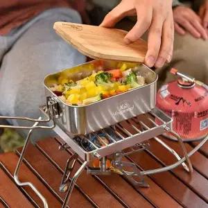 캠핑 접이식 버너 그리들 초경량 스테인리스 받침대 가방세트