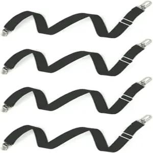 침대 시트 클립 소파 슬립 커버 홀더 시트를 단단히 고정하고 20인치에서 78인치 4피스(블랙)