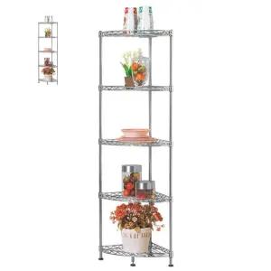 메탈코너랙 5단 코너선반 틈새수납장 욕실 무타공선반