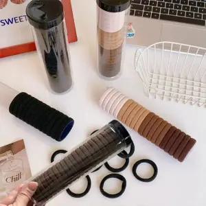 ( )무팁 머리끈 블랙 5통 세트 대용량 헤어끈 고무줄 데일리 묶음머리 헤어밴드