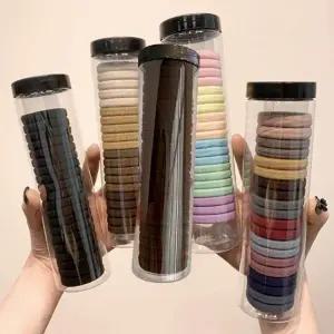 ( )무팁 머리끈 혼합 컬러 5통 세트 대용량 헤어끈 고무줄 데일리 헤어밴드 보관형