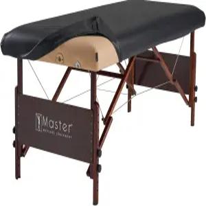 마스터 마사지 직사각형 범용 패브릭 장착 PU 비닐 가죽 초내구성 테이블 보호 커버 교체 프로텍터 블랙