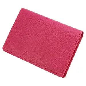 35장 수납 카드포켓 소가죽 명함지갑 딥핑크 휴대용 명함케이스