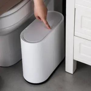 ( )잔솔 원터치 쓰레기통 10L 화장실 욕실 사무실 슬림