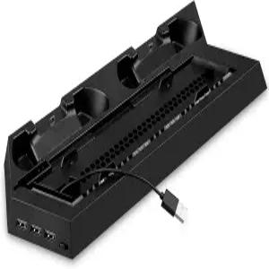 소니 PS4 / 슬림 콘솔용 OSTENT 듀얼 모터 냉각 팬 라디에이터 충전기 스테이션 USB 허브 세로 스탠드