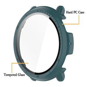 Amazfit Active 2 용 보호 케이스 Amazfit Active 2 액세서리 용 전체 범위 강화 유리 스크린 보호기 범퍼