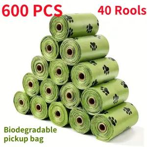 30/600 Pcs 개 똥 가방 대형 고양이 폐기물 강아지 야외 홈 깨끗한 리필 쓰레기 봉투 애완 동물 용품 15