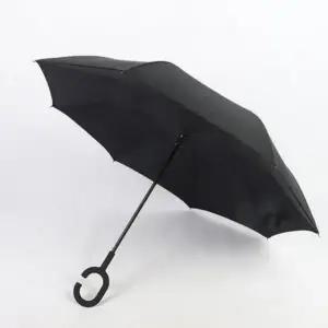 C형 양면 핸즈프리 손잡이 장우산 2컬러 자외선차단