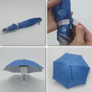 ( )농사 자외선차단 햇빛차단 쓰는 블루 머리에 낚시 우산모자 개인파라솔 중형