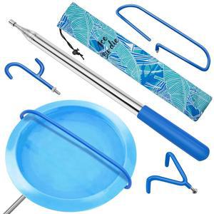 에이스버드 디스크 골프 리트리버 폴 16피트, 내구성이 뛰어난 스테인리스 스틸 프레임과 휴대용 가방이 있는 텔레스코픽 - 물, 나무, 덤불 속 디스크를 회수할 수 확장 가능한 액세서리 그립버