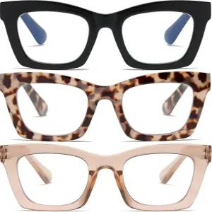 FSRTEP 오프라 - 여성 독자 블루 라이트 차단과 스프링 힌지가 있는 스타일리스 스타일 독서 안경