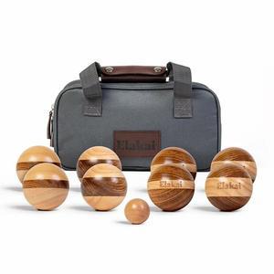 엘라카이 헤베아 우드 트래블 보체 볼 세트, 캐리백이 있는 72mm 볼, 2명의 u20134 플레이어를 위한 야외 게임, 뒷마당, 해변 또는 여행 놀이를 프리미엄 내구성 목재 구조