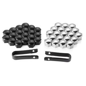 20개 자동차 휠 너트 커버 볼트 캡 블랙 범용 타이어 먼지 방지 스크류 보호 외부