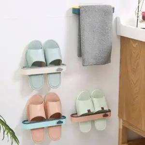 (색상 랜덤발송)실내화 거치대 신발 정리대 거실 현관 슬리퍼 원목 욕실화걸이 슬리퍼걸이 신발락카장 슬림