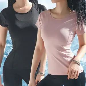 [셀러에이드]1+1 필라테스옷 여성 반팔 상의 요가복 커버업 운동복