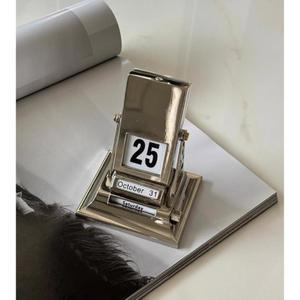 스테인리스 퇴사선물 만년달력 레트로 실버 스텐 만년 모던