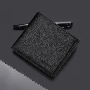 [셀러에이드]남자 반지갑 40대 중년선물 지퍼있는 비건레더 중지갑 2컬러