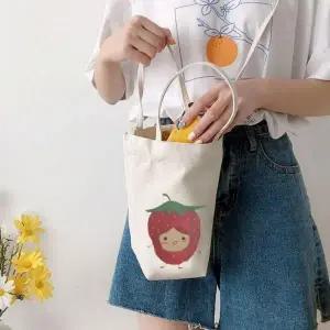 [셀러에이드]캔버스 에코 드링크백 텀블러 가방 물병 컵가방 다용도 미니