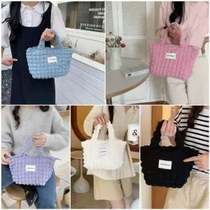 [셀러에이드]버블 누빔 토트백 5컬러 손가방 여성 시장 작은 미니 토트백 귀여운