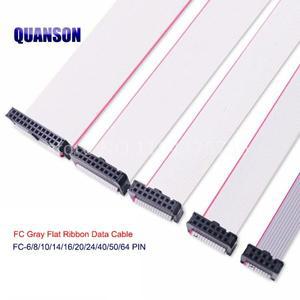 1PCS 2.54mm 피치 JTAG ISP 회색 플랫 리본 데이터 케이블 FC-68101214161820242630344050 핀 DC3 FF IDC
