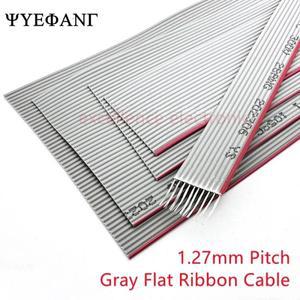 5미터 6P810141620263034405060 핀 1.27mm 피치 회색 플랫 리본 케이블 2.54mm FC IDC 커넥터용 28 AWG 와