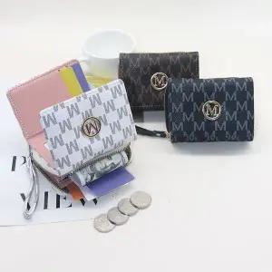 [셀러에이드]대용량 여성 데일리 M로고 고급 반지갑 지퍼형 지갑