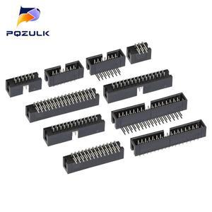 5PCS DIP 6P 8P 10P 12P 20P 24P 34P 40P 50Pin 2.54mm 남성 소켓 스트레이트 idc 박스 헤더 PCB 커넥터 이