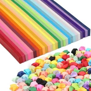 버핏 스타 오리가미 종이 모둠 컬러 스트립 양면 솔리드 럭키 장식 DIY 핸드 아트 공예