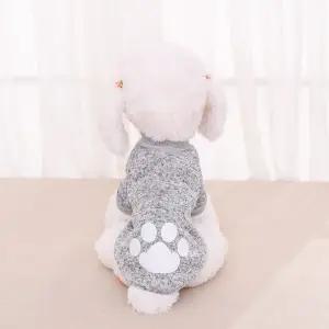 애견의류 겨울 반려 강아지발바닥 옷실내복 순면 후드 강아지티 고양이 대형 니트 소형