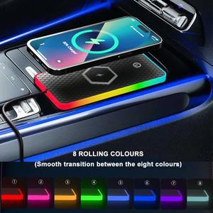 미끄럼 방지 실리콘 패드가 있는 LED RGB 차량용 무선 충전 보드  다중 기기 스테이션