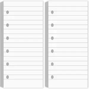 Ireer 6 홀 미니 안감 종이 리필 200매 빈 플래너 바인더용 루즈 페이퍼 3 x 5 삽입 룰 필러 북 메모