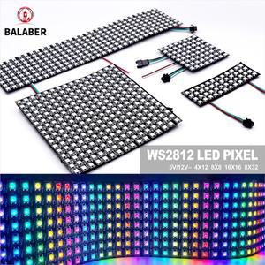 WS2812B RGB 패널 LED IC 어드레서블 스트립 유연한 디지털 8x8 8x32 16x16 4x12 5050SMD 개별적으로 PCB 5