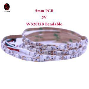 12345M 구부릴 수  S 모양  주소 지정 가능 WS2812B 5mm 8mm PCB ws2812 RGB LED 픽셀 스트립 60leds 60픽
