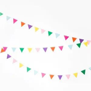 [셀러에이드]미니 삼각 파티 가랜드 레인보우 6.5cm 기념일 장식