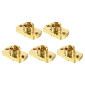 uxcell 5Pcs Tr8x8 리드 스크류 황동 너트 사다리꼴 선형 아크메 나사 교체 너트(2mm 피치 4 시작 8mm