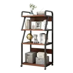 복합기 프린터선반 호두색 사무실 프레임 수납장 이동식