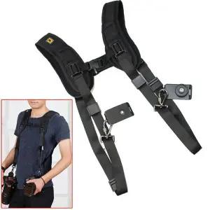 듀얼 바디 가슴 체스트 하네스 DSLR 카메라 퀵 스트랩 벨트