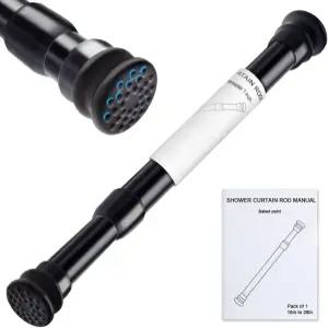 XIIQY 강력 소형 텐션 로드 16~28 직경 22mm 1Pcs 1 샤워 커튼 블랙 미끄럼 방지 - 창문 욕실용 헤비 듀티