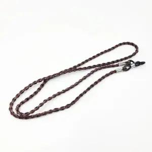 가죽 스타일 꽈배기 안경줄(브라운) G