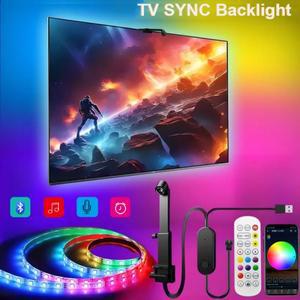 TV 컬러 픽킹 라이트 스트립 PCTV 동기화 RGB LED 테이프 블루투스 앱 제어 음악 스마트 게임 분위기 조명