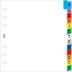 개인 및 컴팩트 정리함을 위한 FILOFAX A-Z 2 글자 색상 인덱스 (B131608)