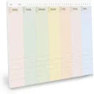 Oriday 주간 캘린더 플래너 메모장 찢어짐 패드(무지개) - 일일 플래닝 패드
