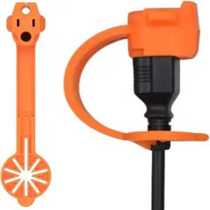 Prong Shield 실외 방풍 플러그 커버 - 120v 전기용 연장 코드 방수 보호 3 남성용 끝 외부 캡 전기