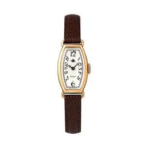 로즈몽 KR2-14K 캐럿 컬렉션 여성 라운드 가죽 손목 시계