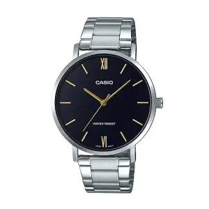카시오 MTP-VT01D-1B 남성 라운드 아날로그 메탈 손목 시계